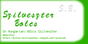szilveszter bolcs business card
