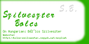 szilveszter bolcs business card